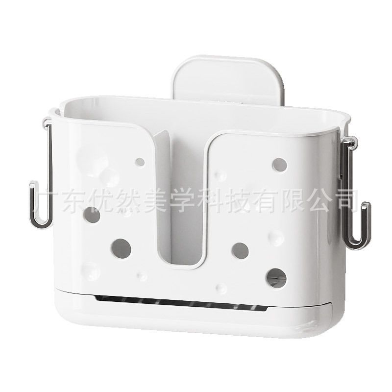Home Kitchen Wall-Mounted Chopstick Storage Box No-Drill Spoon Knife Rack Chopstick Cage Integrated Storage Organizer Rack