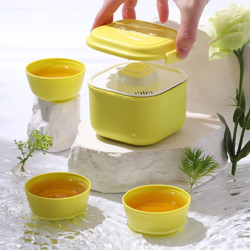 Travel Portable Stainless Steel Tea Set 1 Pot 3 Cups Outdoor Camping Tea Brewing Portable Tea Cup Teapot Gift