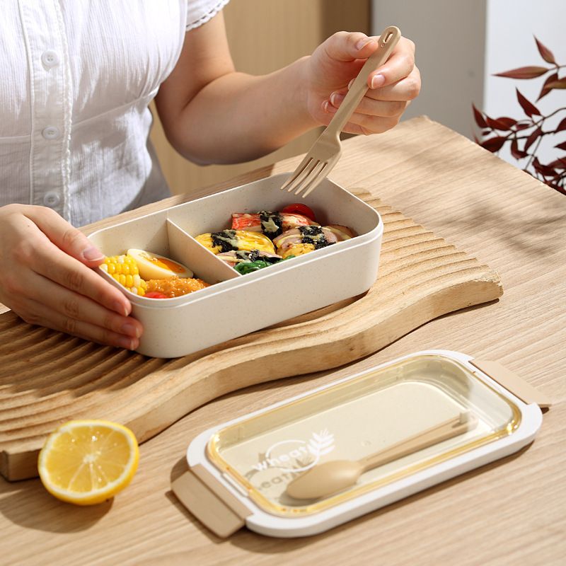 Student Japanese Style Lunch Box and Water Cup Set Office Worker Portable Lunch Bento Box with Cutlery