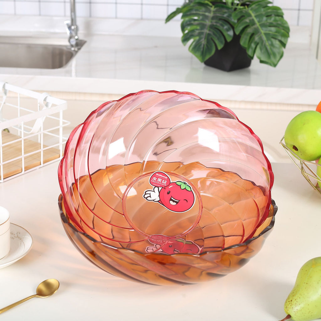 INS Style Household Living Room Plastic Fruit Plate Large Capacity Round Transparent Snack Sunflower Seeds Storage Dried Fruit Plate