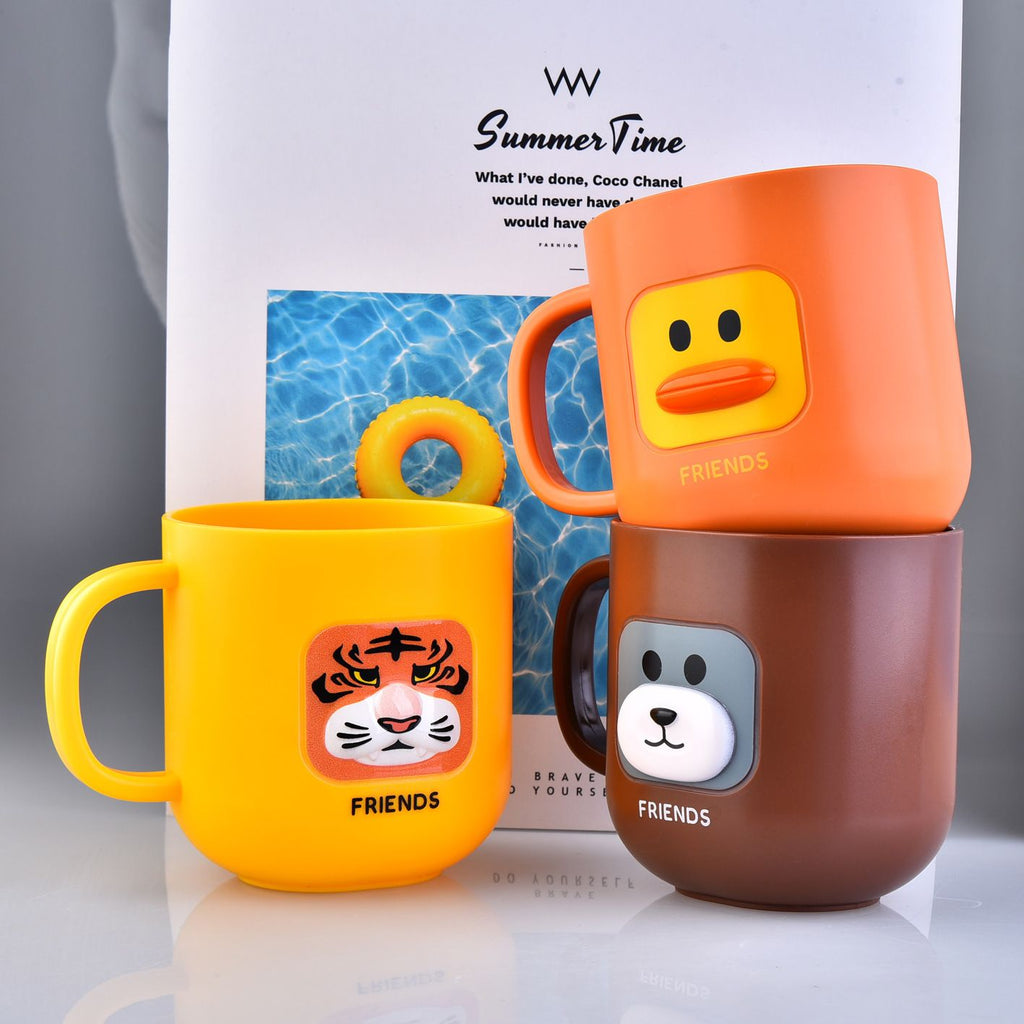 Creative Cartoon Mouthwash Cup Little Pig Little Bear Couple Toothbrush Cup Student Water Cup Gift Logo