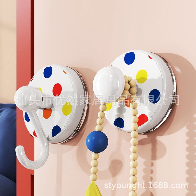 Household Entryway Suction Cup Hook No-Drill Key Holder Hat Holder Storage Dopamine Bedroom Bag Behind Door Adhesive Hook