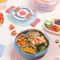 Cartoon 304 Stainless Steel Kids Cute Lunch Box with Lid Sauce Box Student Compartment Lunch Bento Box Food Container