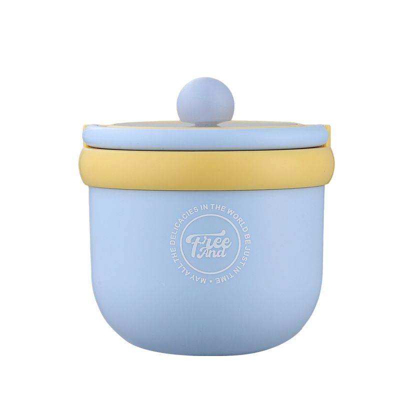 Stylish Student 304 Stainless Steel Large Capacity Breakfast Cup Milk Cup Office Worker Portable Porridge Jar Soup Cup with Lid