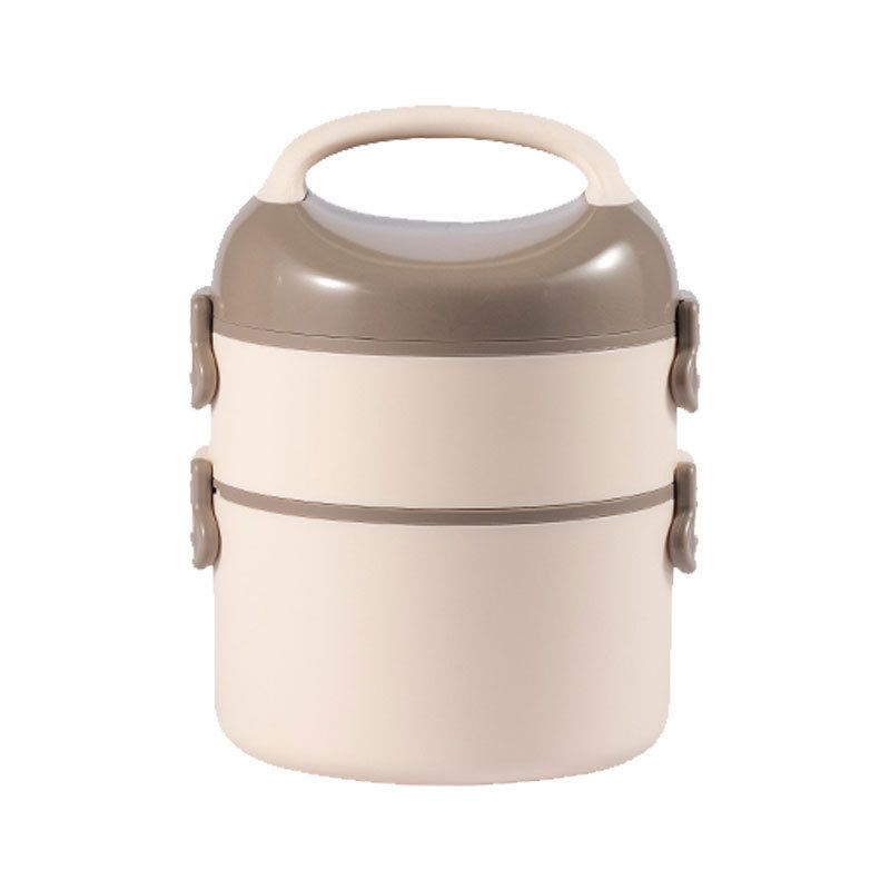 Student Dorm 304 Stainless Steel Single/Double Layer Round Bucket Lunch Box Office Worker Cafeteria Takeout Lunch Bento Box