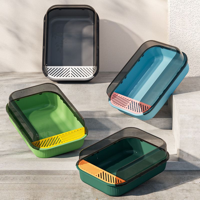 Semi-Covered Cat Litter Box Large Anti-Splash Cat Toilet Cat Litter Pan Large Cat Litter Box Wholesale with Litter Scoop