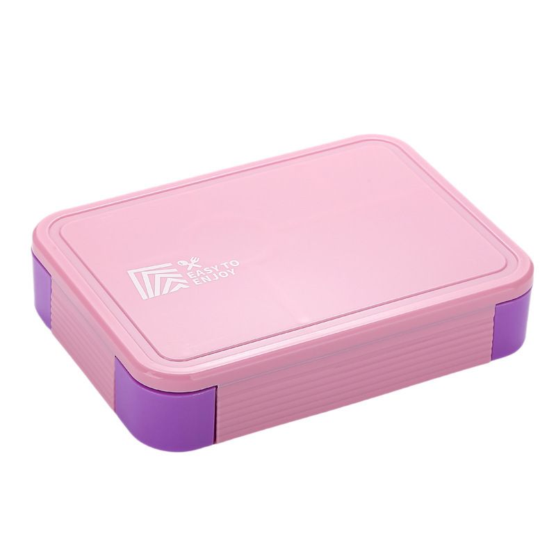 Student Minimalist Compartment Large Capacity Lunch Box Microwave Safe Heating Bento Box with Cutlery