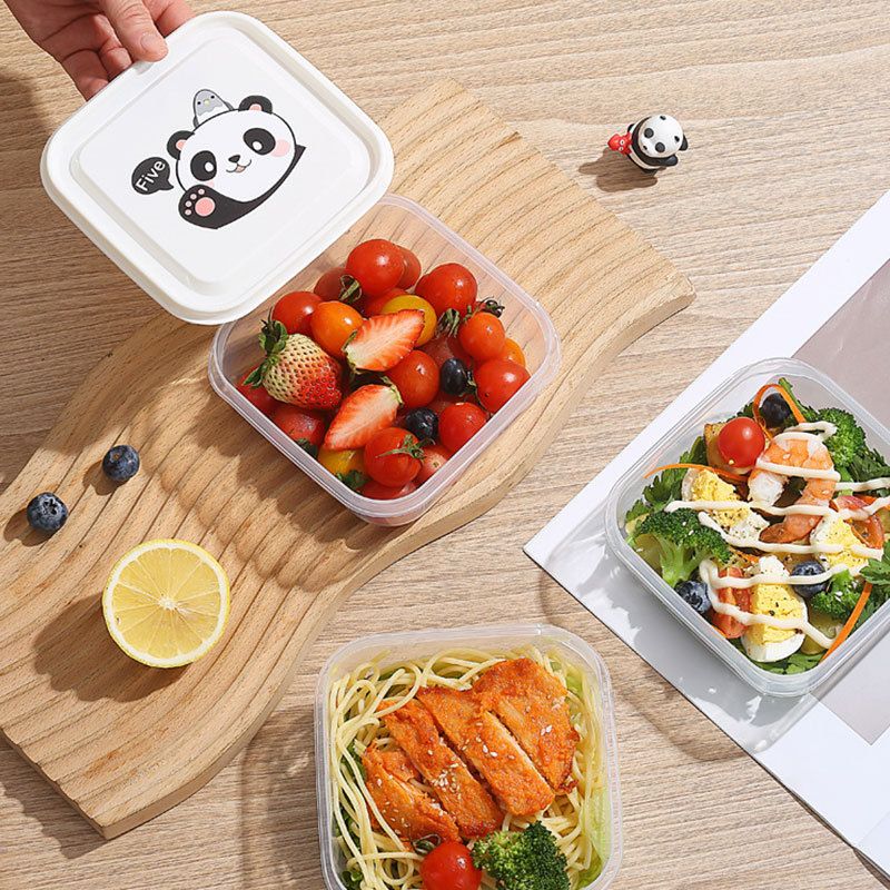 Kitchen Cartoon Plastic Freshness Box 3-Piece Set Fridge Storage Box Student Snack Food Container Set