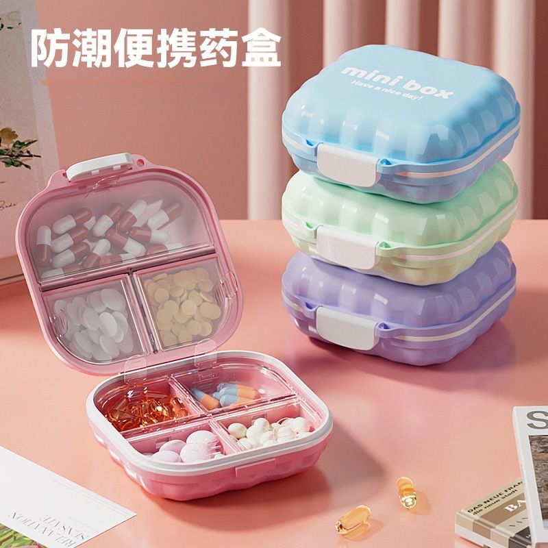 Pill Box Portable Medicine Dispensing Portable Household Pill Dispenser 3 Meals Daily Medicine Reminder Box 7-Day Weekly