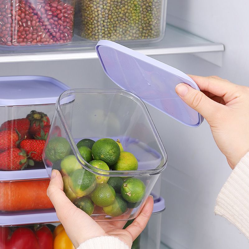 Household Thickened PET Freshness Box Set Kitchen Fridge Classified Storage Box Refrigerated 3-Piece Set