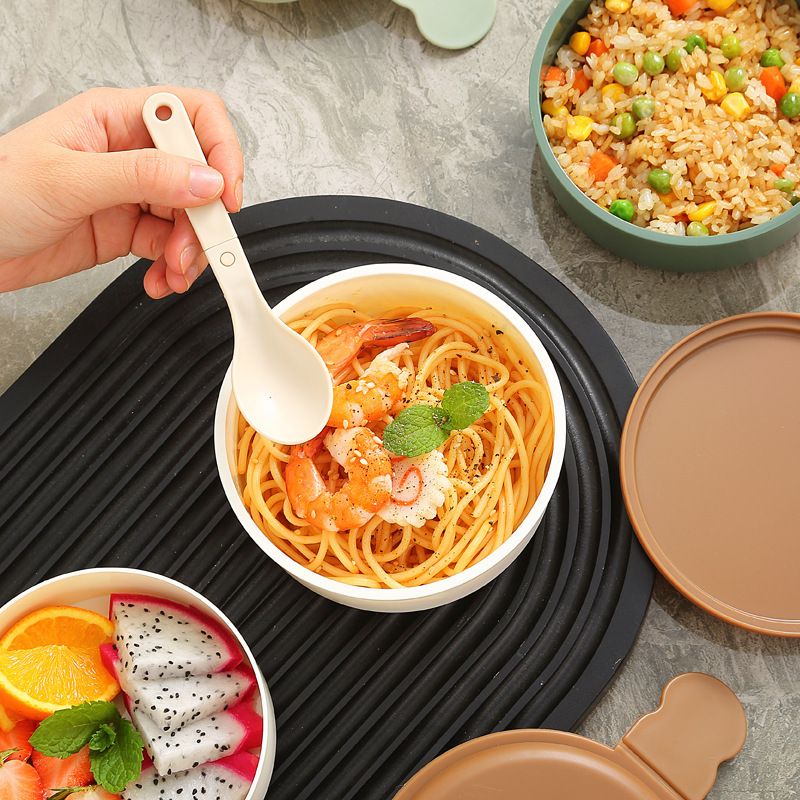 Cartoon Kids Double-Layer Buckle Lunch Box Student Microwave Safe Light Lunch Bento Box Camping Small Food Container