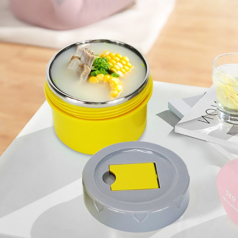 Japanese Style 304 Stainless Steel Portable Soup Cup Student Cafeteria Girls Food Container Custom Logo Print