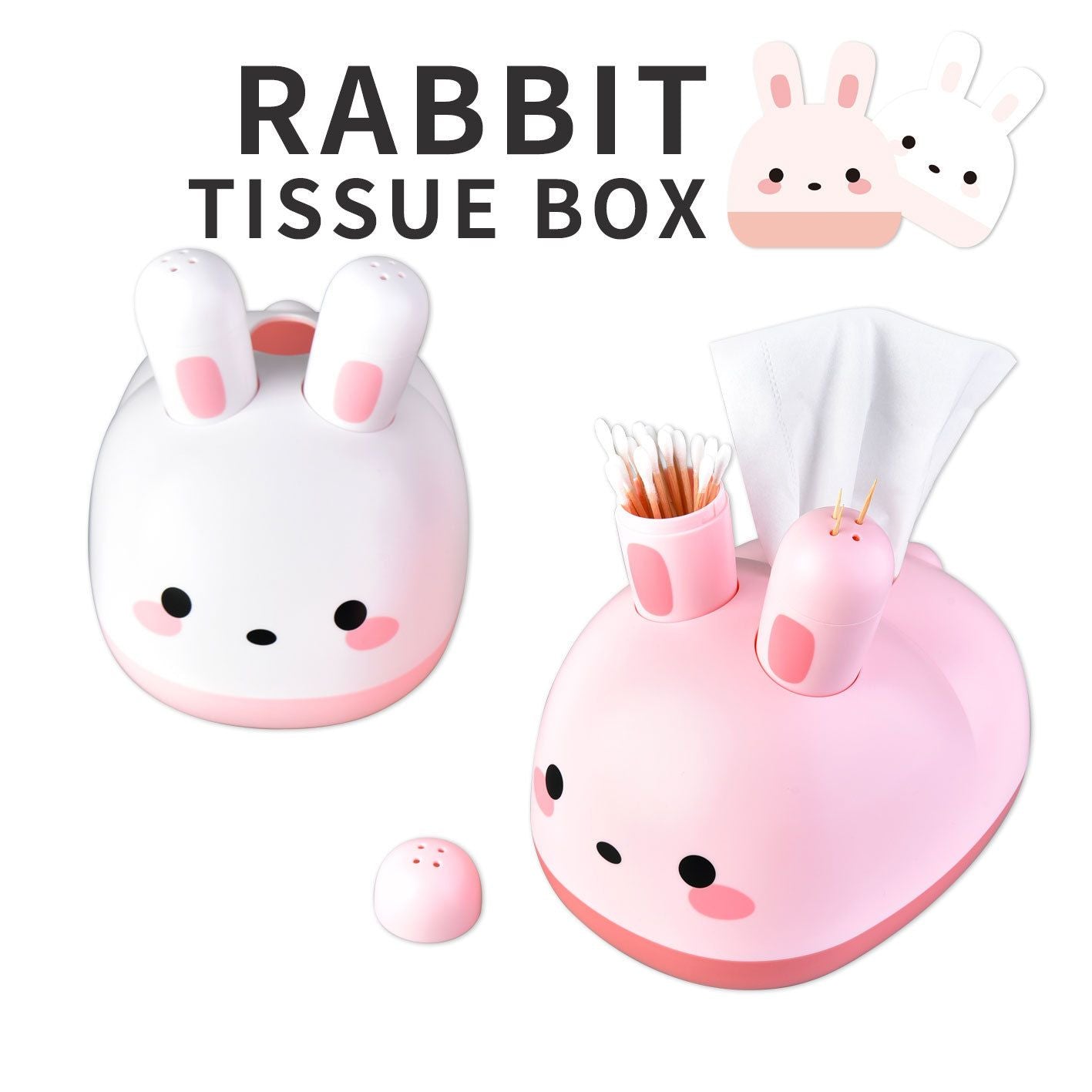 New Cartoon Rabbit Tissue Box Creative Household Living Room Desktop Storage Tissue Dispenser Daily Home Gift Wholesale