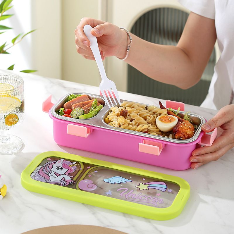 Fiambrera Bento de Acero Inoxidable 304 al por Mayor, Recipiente Portátil para Preparación de Comidas