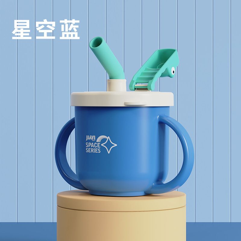 Kids Cartoon 316 Stainless Steel Milk Cup Baby Kindergarten with Scale Straw Cup Training Cup Gift