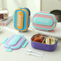 Office Worker 304 Stainless Steel Compartment Lunch Box Student Minimalist Lunch Bento Box Travel Water Cup Food Container Set