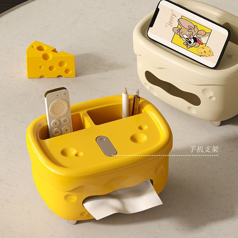INS Style Cheese Tissue Box Household Tissue Dispenser Living Room Desktop Remote Control Storage Box Tissue Box Gift