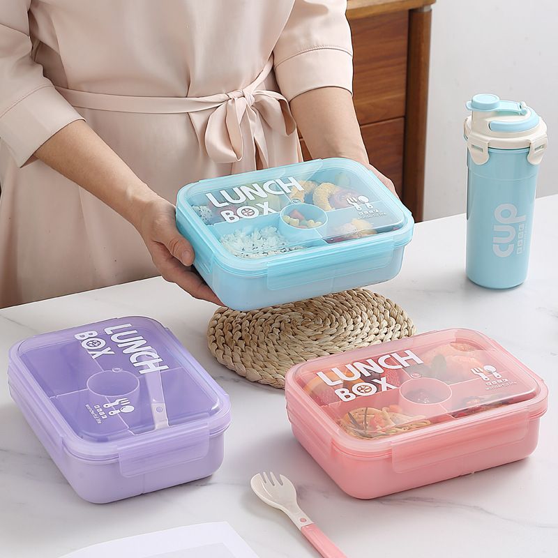 Fiambrera Bento de Plástico al por Mayor, Recipiente Hermético para Almuerzo