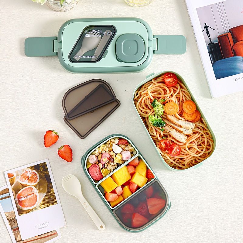 Fiambrera Bento de plástico al por mayor, para viajes, picnics y oficina