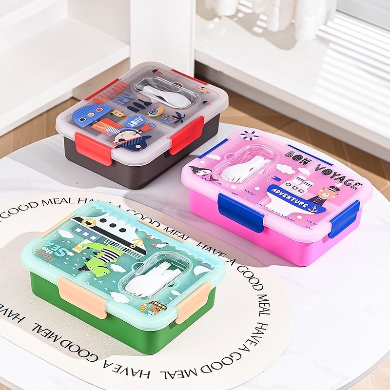 Fiambrera Bento de Plástico al por Mayor, para Niños y Estudiantes