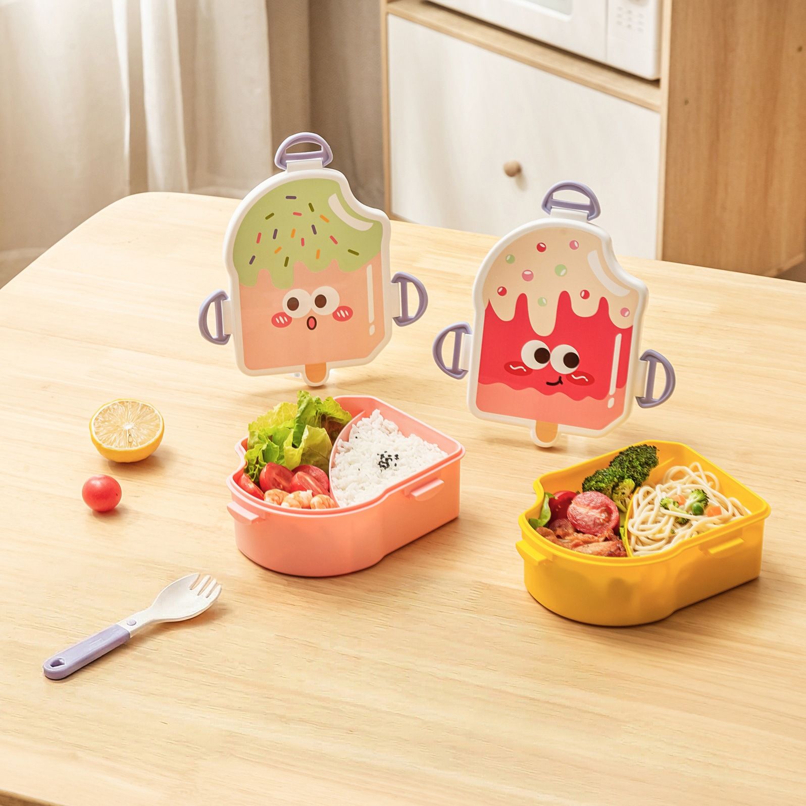 Fiambrera Bento de Plástico al por Mayor, para Viajes y Picnics