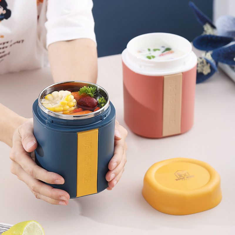 Vaso de sopa de acero inoxidable al por mayor, recipiente para sopa a prueba de fugas