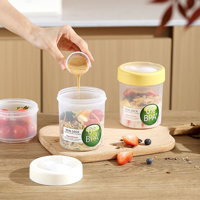 Student Minimalist Fruit Cup Fork Multi-Layer Portable Salad Cup Picnic Yogurt Cup