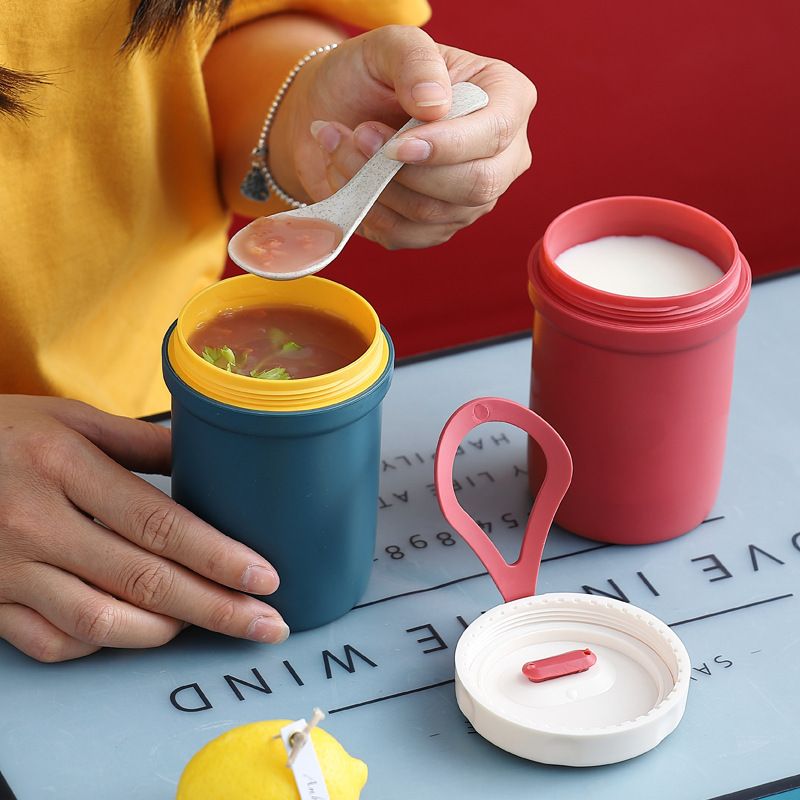 Creative Plastic Soup Cup Student Sealed Cup Minimalist Bento Microwave Safe