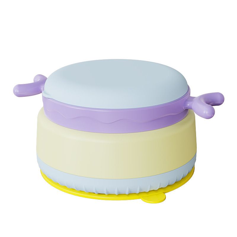 Kids Stylish 316 Stainless Steel Baby Food Bowl Baby Learning to Eat Water-Filled Bowl Suction Bowl with Lid Cute