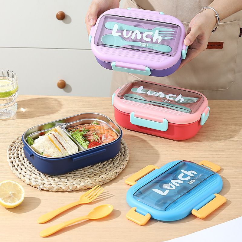 Fiambrera Bento de Acero Inoxidable 304 al por Mayor, con Tapa, Apta para Microondas