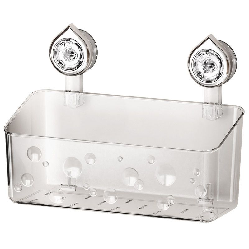 Kitchen Seasoning Ginger Garlic Box Suction Cup Wall-Mounted No-Drill Organizer Rack Bathroom Bathroom Cosmetics Storage Basket