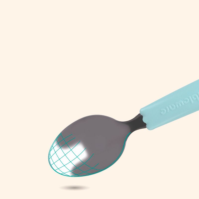 Cartoon Kids Tableware 304 Stainless Steel Spoon and Fork Portable Infant Baby Baby Food Training Spoon and Fork Feeding Tableware