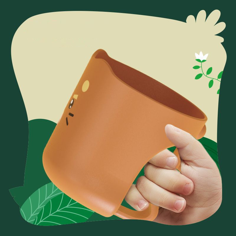 Vaso de agua para niños de PP al por mayor, vaso de dibujos animados con asa