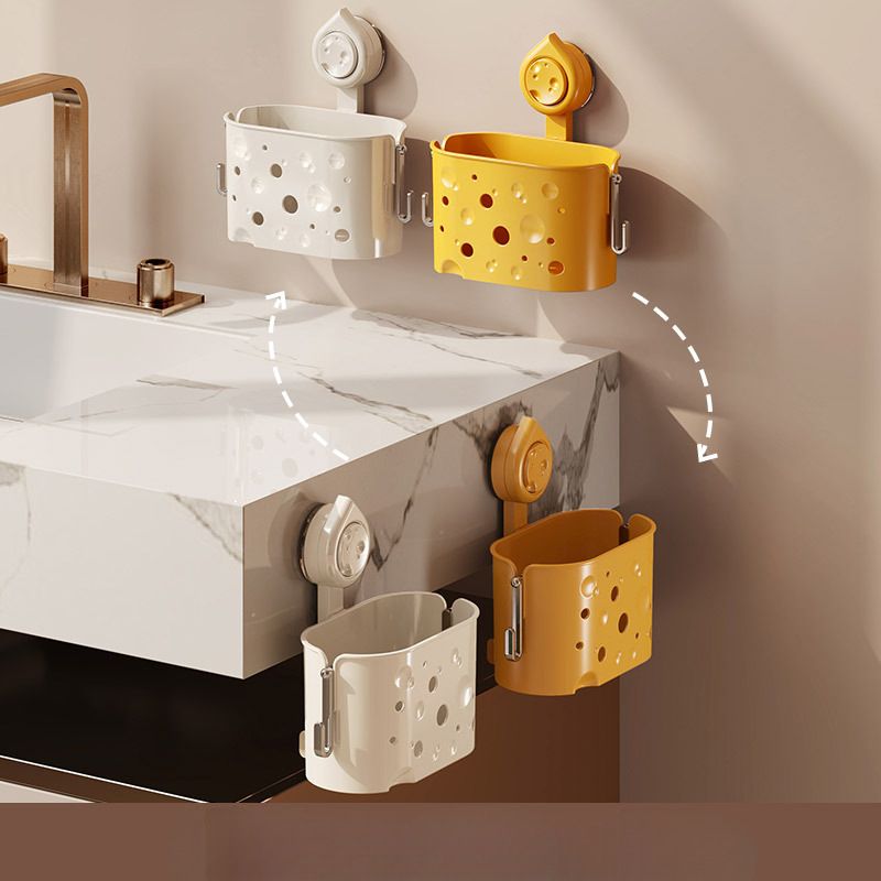 Bathroom Bathroom Storage Rack Hook Suction Cup No-Drill Small Hanging Basket Kitchen Seasoning Organizer Rack