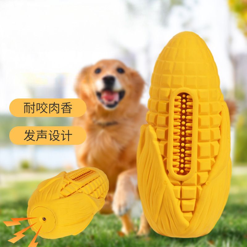 Pet Wholesale Amazon Meat Corn Chew-Resistant Chew Stick Self-Play Bacon Flavor Squeaky Toy
