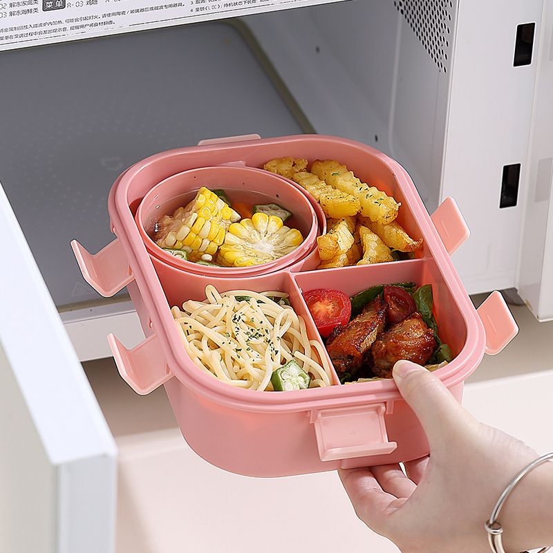 Fiambrera Bento de plástico al por mayor, Fiambrera estilo Bento