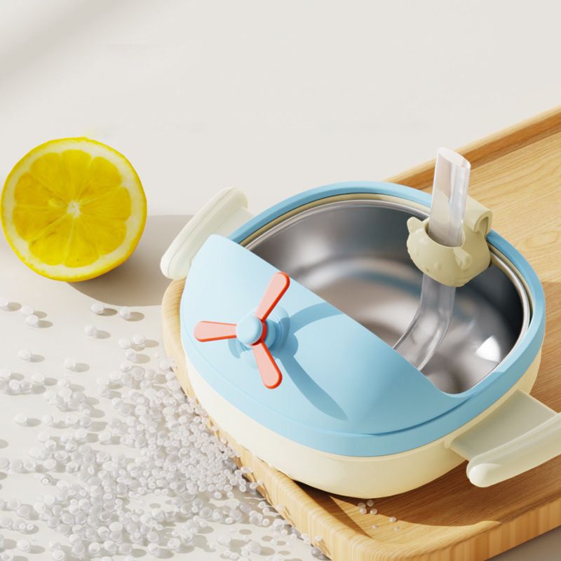 Baby Baby Food Bowl 316 Stainless Steel Little Plane Shape Eating Bowl Infant Kids Study Training Suction Bowl