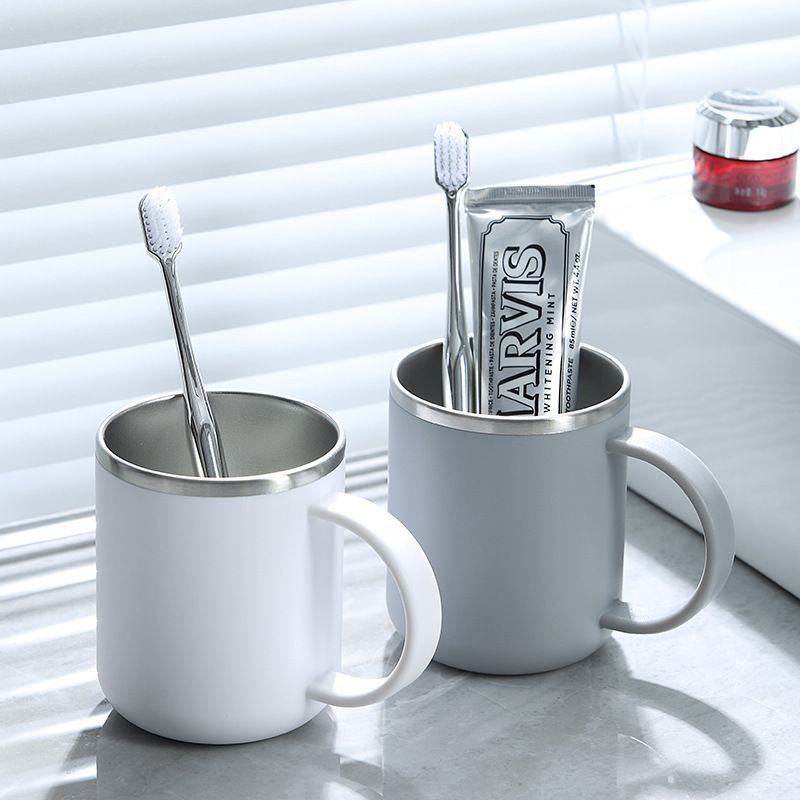 Household 304 Stainless Steel Mouthwash Cup Couple Toothbrush Cup Wash Cup Minimalist Student Milk Cup Tumbler Cup