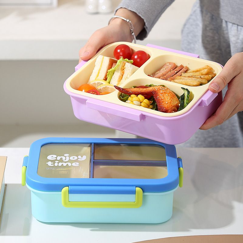 Fiambrera Bento de plástico al por mayor, fiambrera Bento apta para microondas