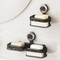 Creative Bathroom Wall-Mounted Suction Soap Box Bathroom No-Drill Double-Layer Draining Soap Box Storage Rack
