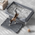 Stainless Steel Cat Litter Box Anti-Splash Cover Cat Litter Mat Anti-Tracking Sand Leaking Mat Anti-Leak Urine Pet Cat Toilet