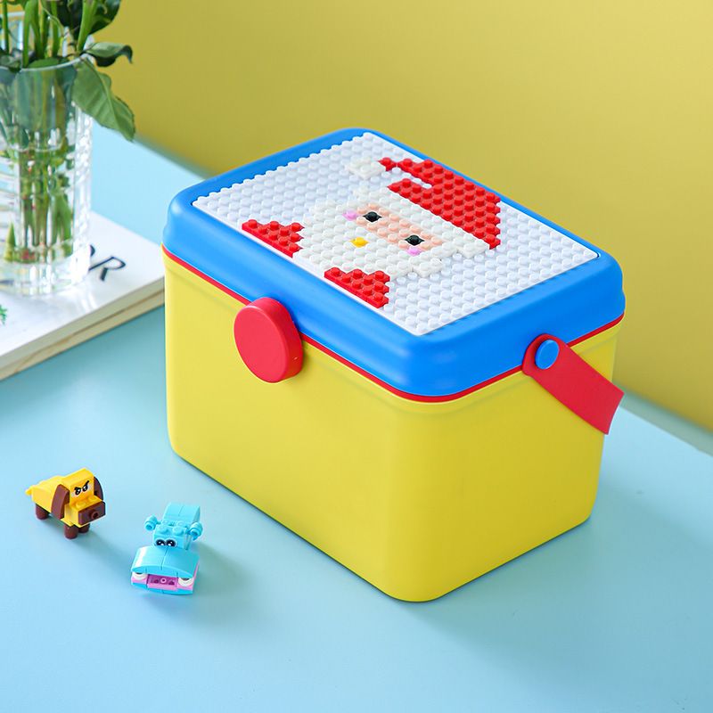 Cartoon Assemble Perler Beads Storage Box Small Building Blocks Double-Layer Kids Household Large Capacity
