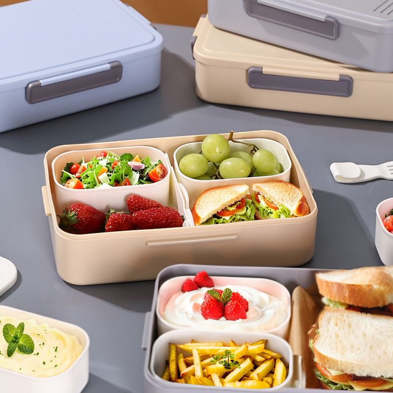 Minimalist Student Plastic Inner Box Compartment Lunch Box Office Worker Lunch Bento Box Food Container Microwave Safe