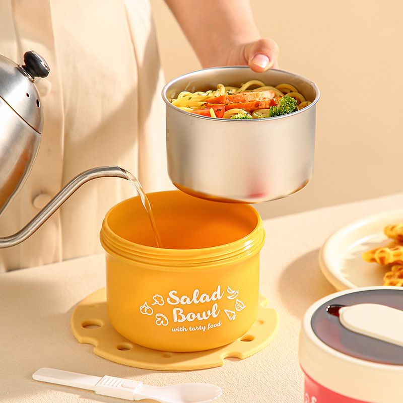 Student 304 Stainless Steel Portable Breakfast Cup Office Worker Small Round Soup Cup and Porridge Jar Yogurt Cup