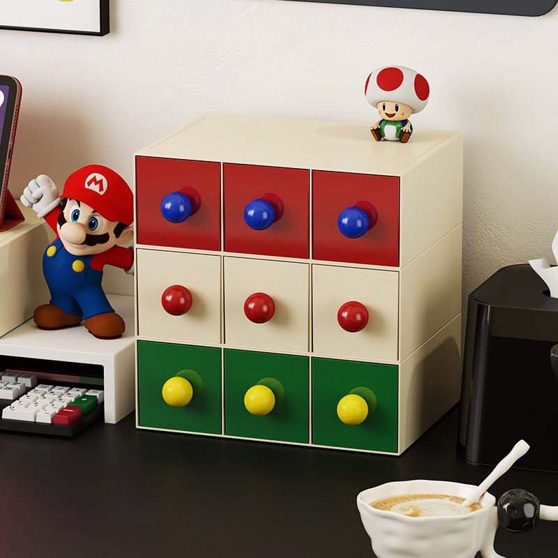 Desktop Dopamine Perler Beads Drawer Storage Box Office Stackable Organizer Box Dorm Combination Organizer Box