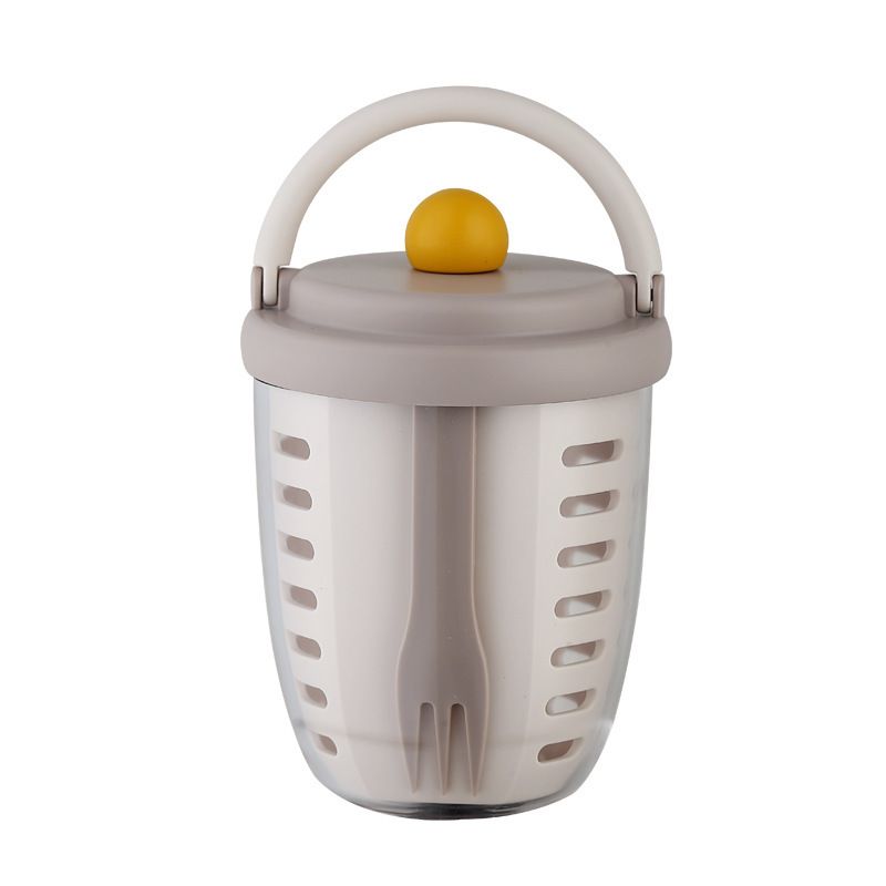 INS Salad Cup Picnic Fruit Cup Student Oatmeal Cup Office Worker Portable Yogurt Cup Double-Layer Draining