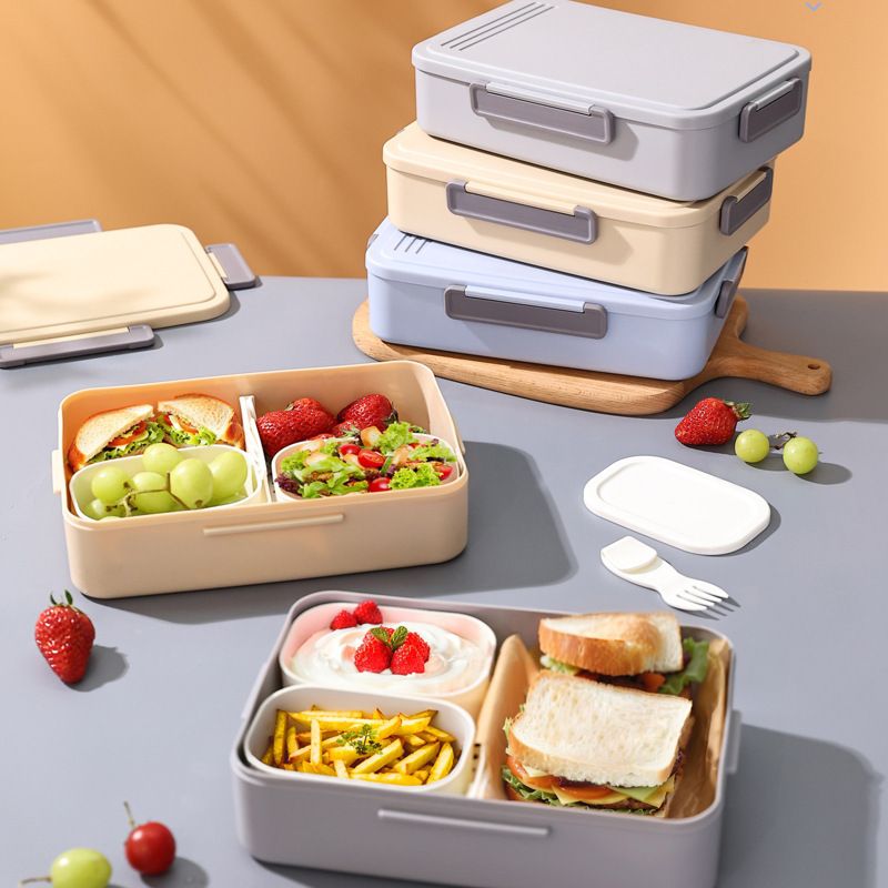 Minimalist Student Plastic Inner Box Compartment Lunch Box Office Worker Lunch Bento Box Food Container Microwave Safe