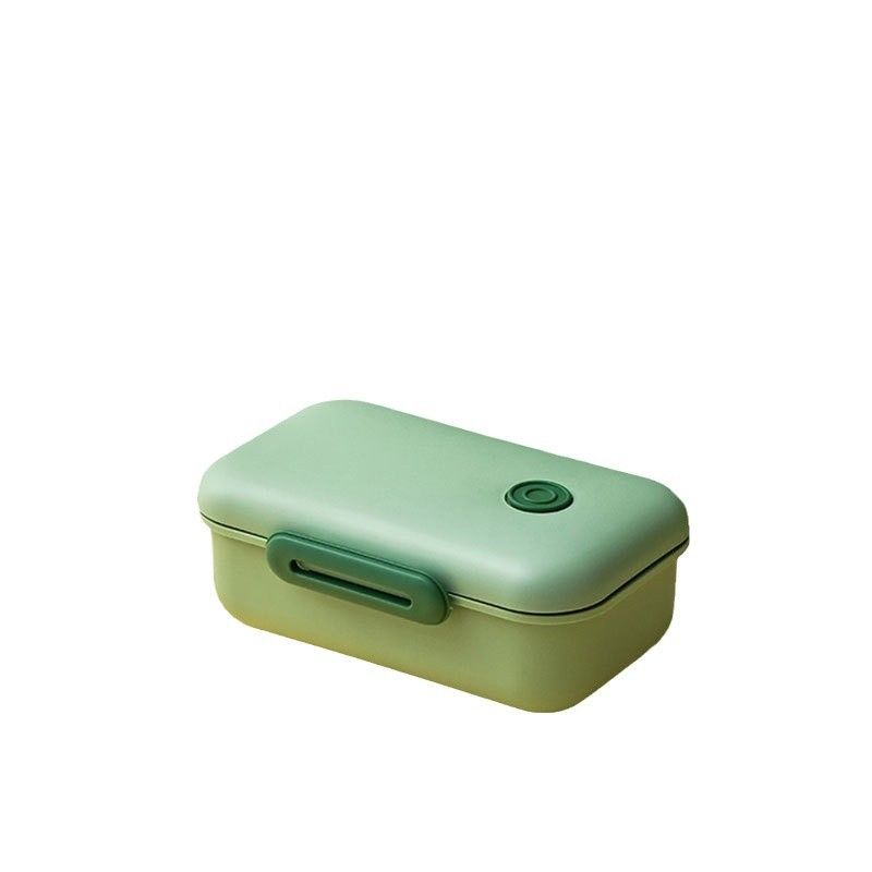 Student Double-Layer Compartment Lunch Box Office Worker Light Bento Box Microwave Safe with Spoon and Fork Portable Food Container