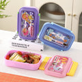 Cartoon Cute Kids Small Compartment Lunch Box Student 304 Stainless Steel Lunch Bento Box with Cutlery
