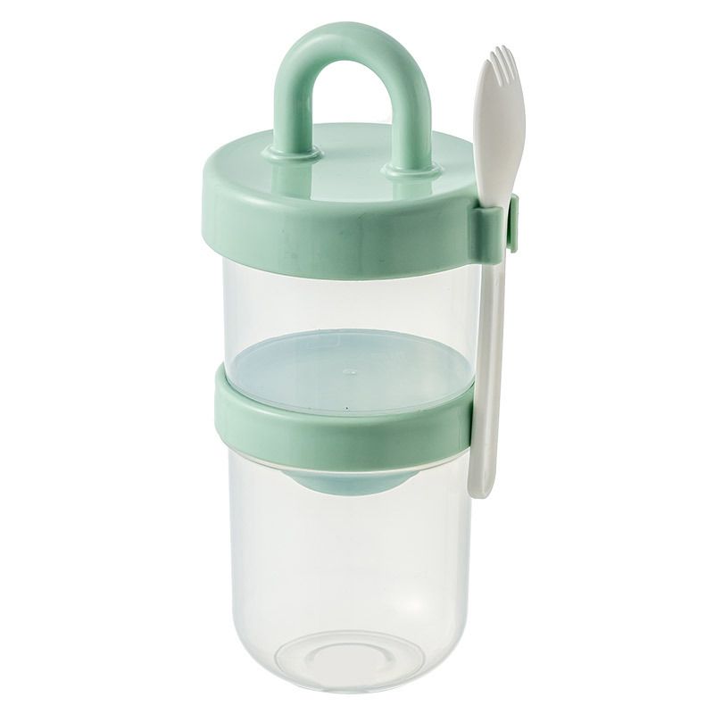 Minimalist Student Salad Cup Double-Layer Tumbler Cup with Lid Spoon Portable Light Cup